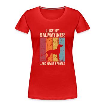 Dalmatian Dog Dog Dog Owner - Women's Premium Organic T-Shirt - red - Front - Mia (176cm)