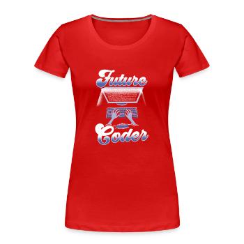 Zukünftiger Coder Code Programmierer Coding - Frauen Premium Bio T-Shirt - Rot - Vorne - Mia (176cm)