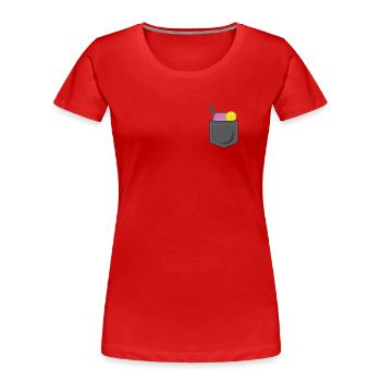 Pickleball Pocket - Frauen Premium Bio T-Shirt - Rot - Vorne - Mia (176cm)