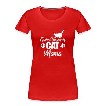 Exotic Shorthair Cat Mama Britisch Katze - Frauen Premium Bio T-Shirt - Rot - Vorne - Mia (176cm)
