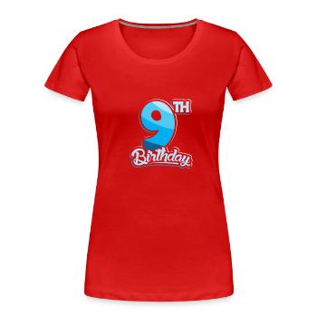9th Birthday Kids Nine Birthday - Frauen Premium Bio T-Shirt - Rot - Vorne - Mia (176cm)