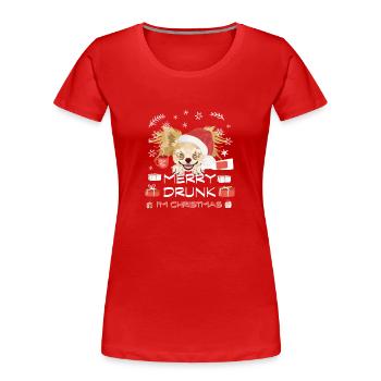 Chihuahua Weihnachtsmarkt - Frauen Premium Bio T-Shirt - Rot - Vorne - Mia (176cm)