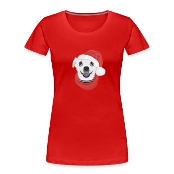 Chihuahua Joyeux Noël - T-shirt bio Premium Femme - rouge - Devant - Mia (176cm)