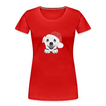 Chihuahua Joyeux Noël - T-shirt bio Premium Femme - rouge - Devant - Mia (176cm)