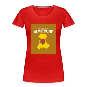 Fier de mes Racines Auvergne Or - T-shirt bio Premium Femme - rouge - Devant - Mia (176cm)