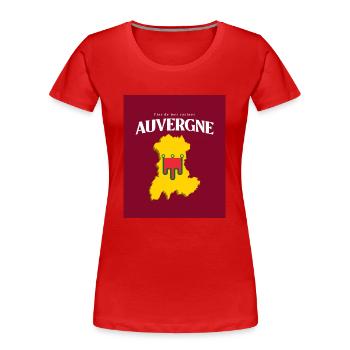 Fier de mes Racines Auvergne Rouge - T-shirt bio Premium Femme - rouge - Devant - Mia (176cm)