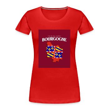 Fier de mes Racines Bourgogne Rouge - T-shirt bio Premium Femme - rouge - Devant - Mia (176cm)