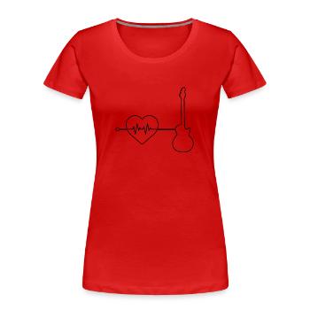 E Guitar Heartbeat - Women's Premium Organic T-Shirt - red - Front - Mia (176cm)