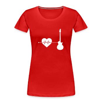 E Guitar Heartbeat - Women's Premium Organic T-Shirt - red - Front - Mia (176cm)