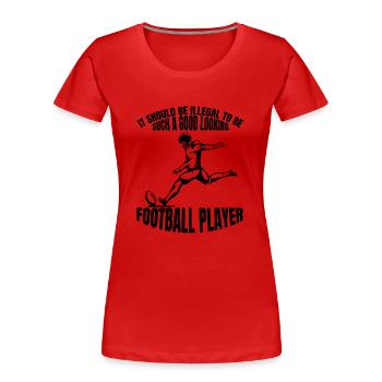 American Football Football Fan - Women's Premium Organic T-Shirt - red - Front - Mia (176cm)