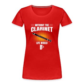 Klarinette - Frauen Premium Bio T-Shirt - Rot - Vorne - Mia (176cm)