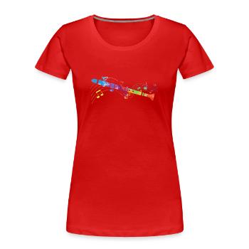 Klarinette - Frauen Premium Bio T-Shirt - Rot - Vorne - Mia (176cm)