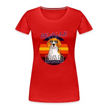 Beagle Dad Retro Dog Lover Dad Ever Beagle Father - Women's Premium Organic T-Shirt - red - Front - Mia (176cm)