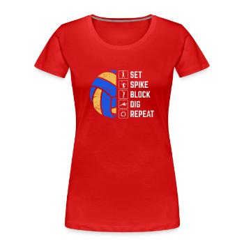 Volleyball Player Volleyball Lover Girls Mom Coach - Frauen Premium Bio T-Shirt - Rot - Vorne - Mia (176cm)