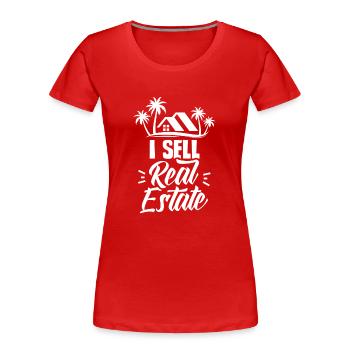 Ich Verkaufe Immobilien Häuser Immobilienmakler - Frauen Premium Bio T-Shirt - Rot - Vorne - Mia (176cm)