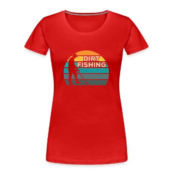 Détection de métaux de pêche à la saleté - T-shirt bio Premium Femme - rouge - Devant - Mia (176cm)