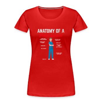 Funny Dental Assistant Anatomy of a Dental Assista - Frauen Premium Bio T-Shirt - Rot - Vorne - Mia (176cm)