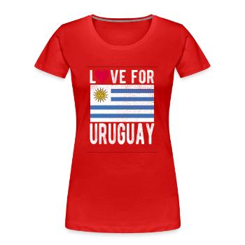 Drapeau de l’Uruguay - T-shirt bio Premium Femme - rouge - Devant - Mia (176cm)