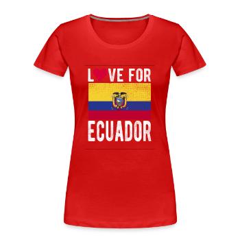Ecuador Fahne - Frauen Premium Bio T-Shirt - Rot - Vorne - Mia (176cm)