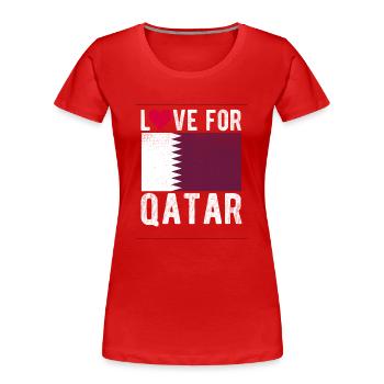 Katar Fahne - Frauen Premium Bio T-Shirt - Rot - Vorne - Mia (176cm)