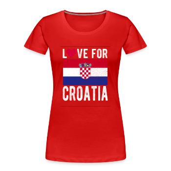 Drapeau de la Croatie - T-shirt bio Premium Femme - rouge - Devant - Mia (176cm)