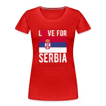 Serbien Fahne - Frauen Premium Bio T-Shirt - Rot - Vorne - Mia (176cm)