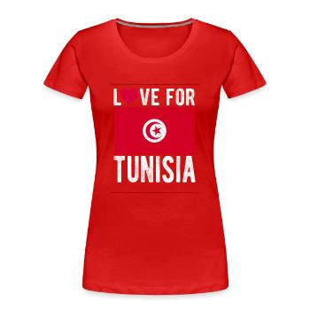 Tunesien Fahne - Frauen Premium Bio T-Shirt - Rot - Vorne - Mia (176cm)