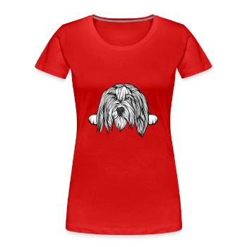 Hund - Frauen Premium Bio T-Shirt - Rot - Vorne - Mia (176cm)