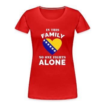 Bosnien Familie Spruch - Frauen Premium Bio T-Shirt - Rot - Vorne - Mia (176cm)