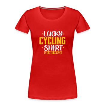 Cycling Cycling Lucky Shirt - Women's Premium Organic T-Shirt - red - Front - Mia (176cm)