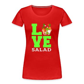 Salade d’amour - T-shirt bio Premium Femme - rouge - Devant - Mia (176cm)