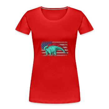 Wuerhosaurus Dinosaur Children Dino Gift - Women's Premium Organic T-Shirt - red - Front - Mia (176cm)