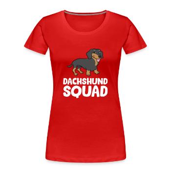 Dackel - Dachshund Squad - Frauen Premium Bio T-Shirt - Rot - Vorne - Mia (176cm)