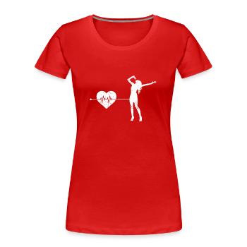 Singing heartbeat - Women's Premium Organic T-Shirt - red - Front - Mia (176cm)