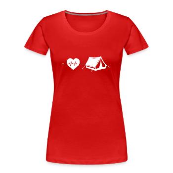 Wohnmobil Herzschlag - Frauen Premium Bio T-Shirt - Rot - Vorne - Mia (176cm)