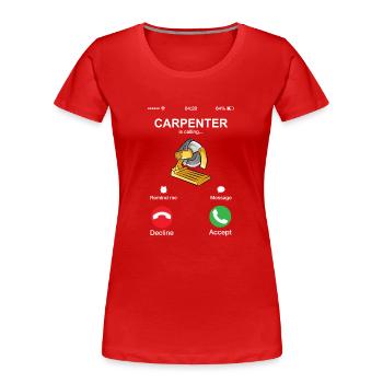 Zimmermann nennt lustigen Holzarbeiter Handwerker Wortspiel - Frauen Premium Bio T-Shirt - Rot - Vorne - Mia (176cm)