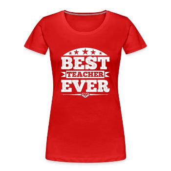 Mathe Physik Chemie Sport Biologie Lehrer Beruf - Frauen Premium Bio T-Shirt - Rot - Vorne - Mia (176cm)