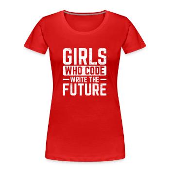 Girl Coder Write The Future Software Programmer Co - Frauen Premium Bio T-Shirt - Rot - Vorne - Mia (176cm)