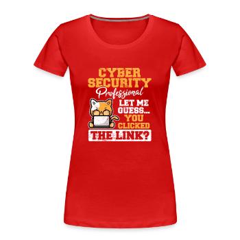 Cybersecurity Cyber Security MFA Hacker Pentester - Frauen Premium Bio T-Shirt - Rot - Vorne - Mia (176cm)