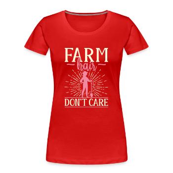 Farming Farmer Girl Female Farm - Frauen Premium Bio T-Shirt - Rot - Vorne - Mia (176cm)