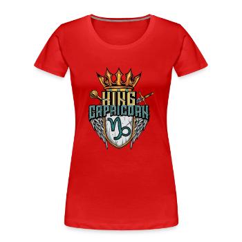 Capricorn Zodiac Sign - Women's Premium Organic T-Shirt - red - Front - Mia (176cm)