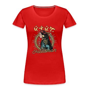 Native America - Women's Premium Organic T-Shirt - red - Front - Mia (176cm)