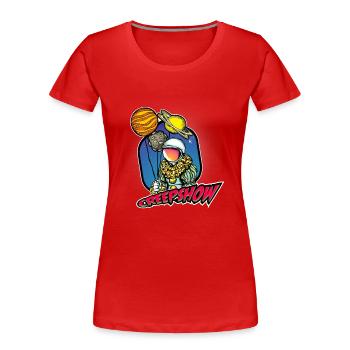 Astronaut - Frauen Premium Bio T-Shirt - Rot - Vorne - Mia (176cm)