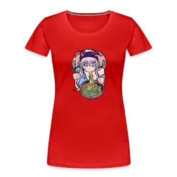 Anime Anime Manga Anime Girl - Women's Premium Organic T-Shirt - red - Front - Mia (176cm)