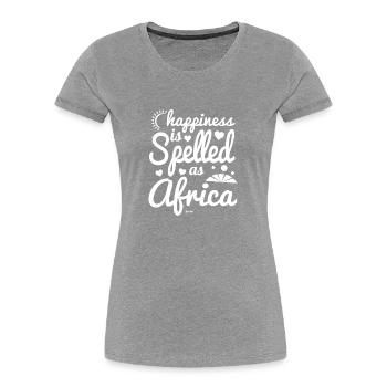 glücklich und zufrieden in Afrika - Frauen Premium Bio T-Shirt - Navy - Vorne - Mia (176cm)