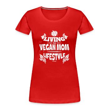 végétalien - T-shirt bio Premium Femme - rouge - Devant - Mia (176cm)