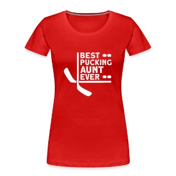 Eishockey-spieler Lustiger Eishockey-team-tormann - Frauen Premium Bio T-Shirt - Rot - Vorne - Mia (176cm)