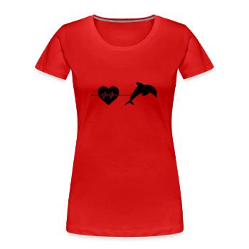 Dolphin heartbeat - Women's Premium Organic T-Shirt - red - Front - Mia (176cm)