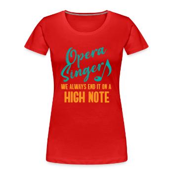 Opernsänger, Gesang, Opera - Frauen Premium Bio T-Shirt - Rot - Vorne - Mia (176cm)