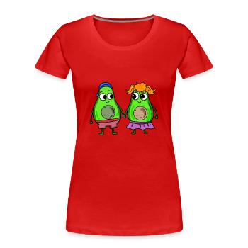 Avocado Paar - Frauen Premium Bio T-Shirt - Rot - Vorne - Mia (176cm)
